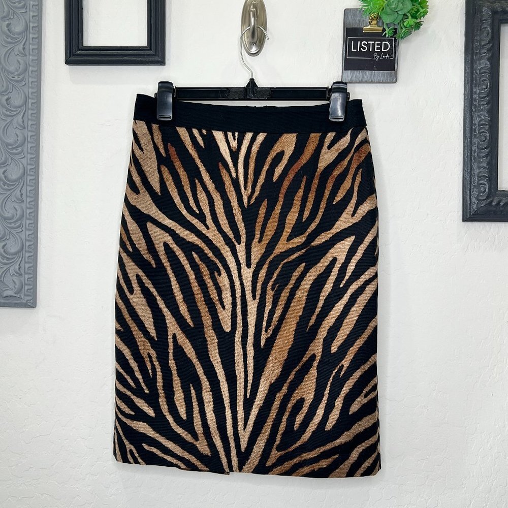 White House Black Market - Tiger Print Pencil Skirt - Size 6